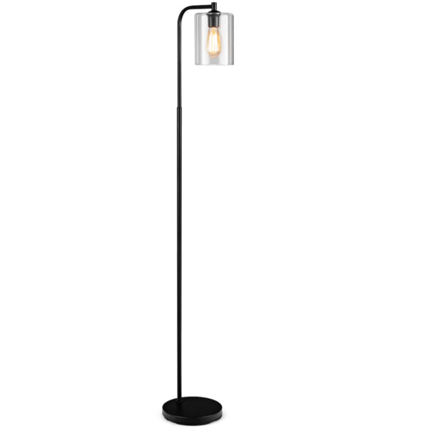 Livsk 168cm Moderne Vloerlamp Met Voetschakelaar E27 Lampvoet En Glazen Lampenkap Leeslamp Voor Woonkamer Studeerkamer Slaapkamer 1.jpg