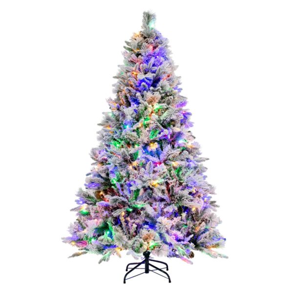 Livsk 180 Cm Sneeuwvlokkige Led Kerstboom Met Pe En Pvc Naalden Dennenboom Met Metalen Standaard Eenvoudige Montage 1.jpg