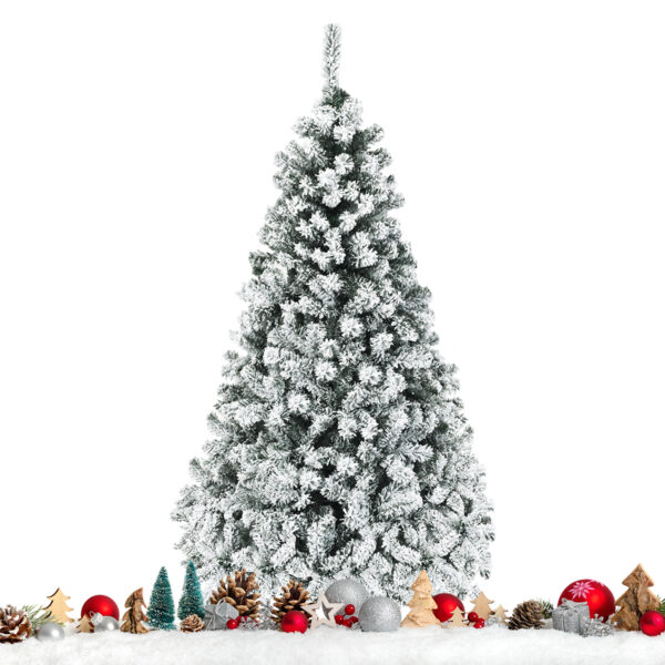 Livsk 180cm Kerstboom Met Sneeuw Premium Pvc Naalden Met Led Verlichting Kunstkerstboom Dennenboom Met Metalen Standaard 1.jpg