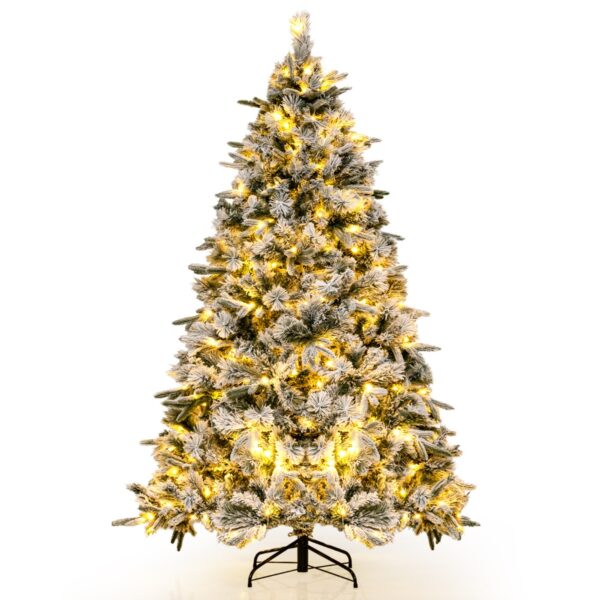 Livsk 186 Cm Sneeuwvlokken Led Kerstboom Met Pe En Pvc Naalden Kerstboom Met 250 Warm Witte Led Lampjes Kunstkerstboom Voor Thuis 1.jpg