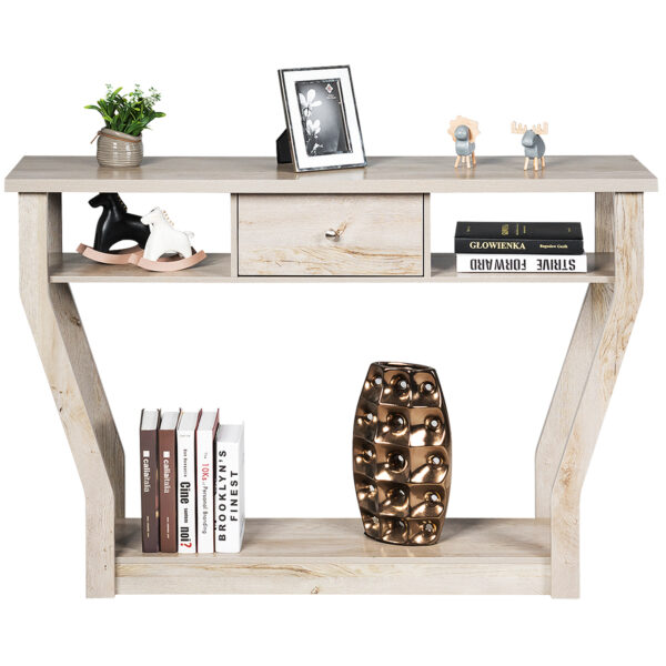 Livsk Console Tafel Met Lade En Plank Hal Entree Tafel 3 Laags Moderne Decoratieve Zijtafel Sofatafel Onderste Display Plank Zij Accent Tafel 1.jpg