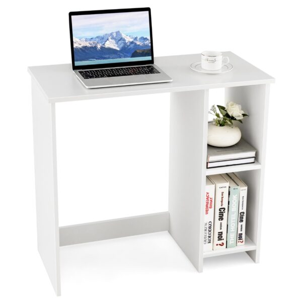 Livsk Klein Computerbureau 80 Cm Lang Thuiskantoor Voor Kleine Ruimtes Bureau Met 2 Compartimenten Moderne Eenvoudige Laptoptafel Wit 1.jpg