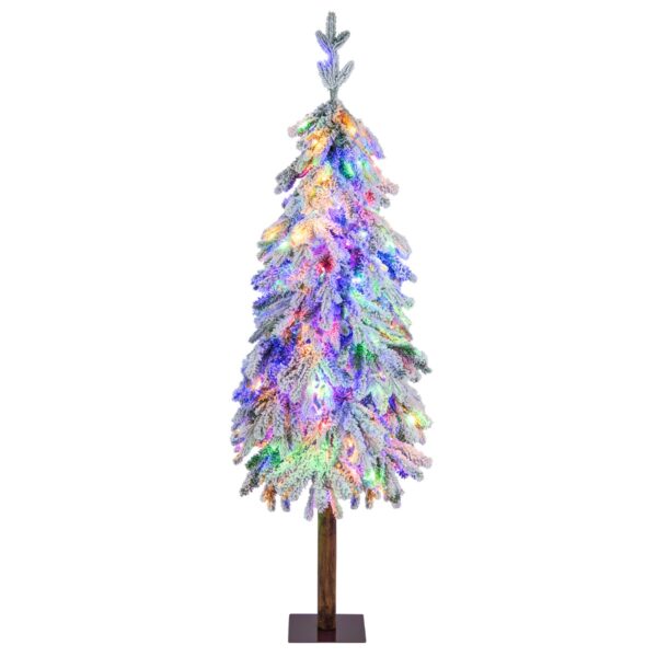 Livsk 150 Cm Kunstkerstboom Gevlokte Kerstboom Met 320 Takuiteinden 160 Led Lampjes En 11 Verlichtingsstanden 2 Lichtkleuren 1.jpg