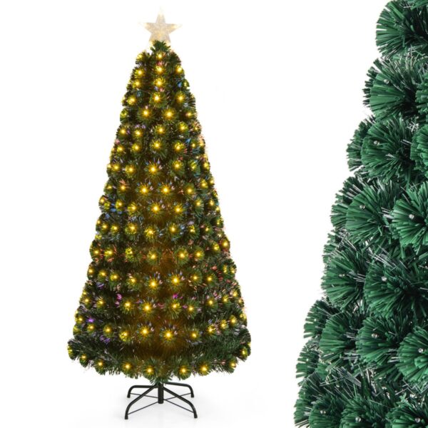 Livsk 180 Cm Kerstboom Kunstmatige Kerstboom Met 230 Pvc Takken 230 Warmwitte Led Verlichting Verlichte Ster En 8 Verlichtingsmodi 1.jpg