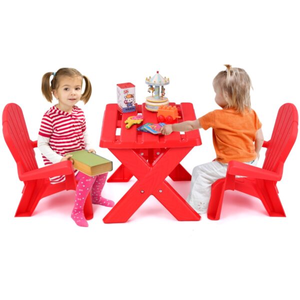 Livsk Plastic Kindertafel Met 2 Adirondack Stoelen Speeltafel En Stoelen Voor Peuters Weerbestendig Set Stapelstoelen Voor Tuin Gazon Rood 1.jpg