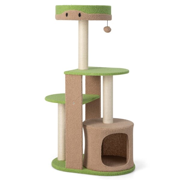 Livsk Moderne 5 Tier Kattenboom 111 Cm Kattenklimrek Met Sisal Krabpalen Zachte Mohair Pluche Stof Zitstok Condo 1.jpg