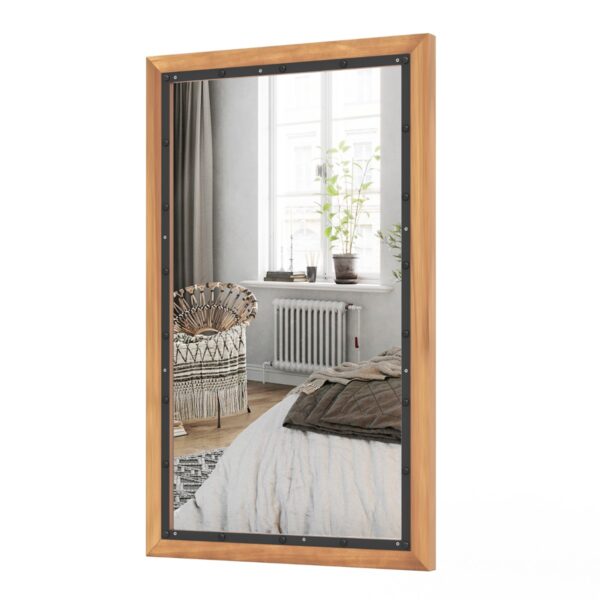 Livsk Rustieke Houten Spiegel Decoratieve Wandspiegel Met Rechthoekig Frame En Achterpaneel 50 X 90 Cm Voor Woonkamer Slaapkamer Hal 1.jpg