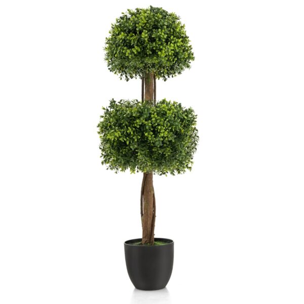 Livsk 100 Cm Kunstmatige Buxus Vormboom 2 Bal Nep Buxus Plant Cement Gevulde Plastic Pot Uv Bestendig Voor Veranda Huis 1.jpg