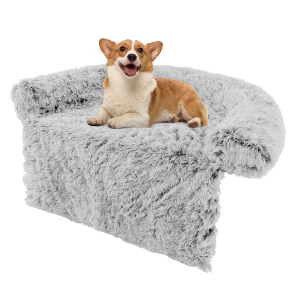 Livsk Hondenbed Van Pluche Hondendeken Hondenkussen Met Wasbare Overtrek Pluche Bed Voor Kleine En Middelgrote Honden 101 X 89 Cm Grijs 1.jpg