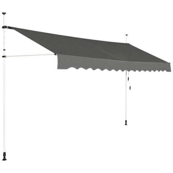 Livsk Telescopische Luifel Zonnescherm Uitschuifbare Luifel Zonnescherm Uv Bestendig Waterdicht Luifel 395 Cm Breed Grijs 1.jpg