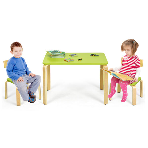 Livsk Kinderen Houten Tafel En 2 Stoelen Set Kinderen Bentwood Tafel En Stoel Set Voor Huizen Kinderdagverblijven En Klaslokalen Groen Natuur 1.jpg