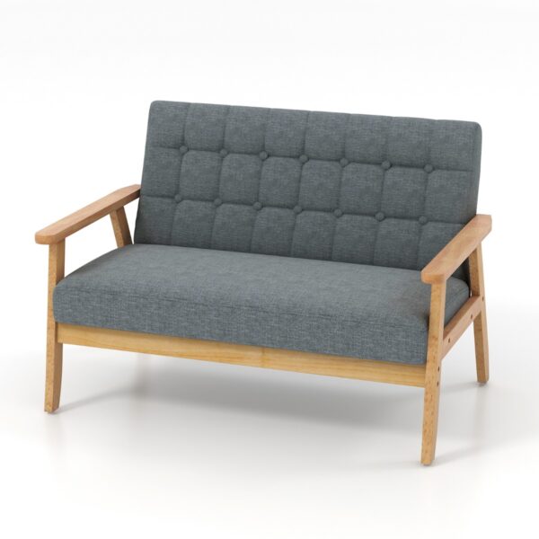 Livsk Linnen Loveseat 2 Zits Gestoffeerde Loveseat Met Rubberhouten Frame En Klassiek Gestoffeerd Ontwerp Mid Eeuwse Gestoffeerde Stoel 1.jpg