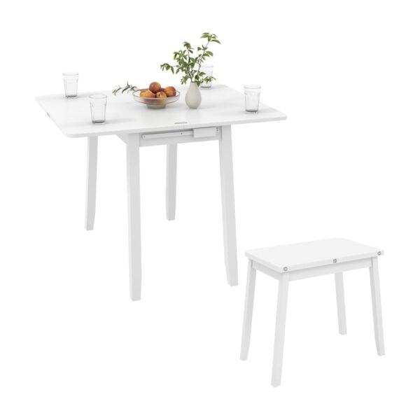 Livsk Opklapbare Eettafel Voor 4 Personen Uitschuifbare Keukentafel Met Verborgen Opbergruimte En Frame Van Rubberhout Wit 1.jpg