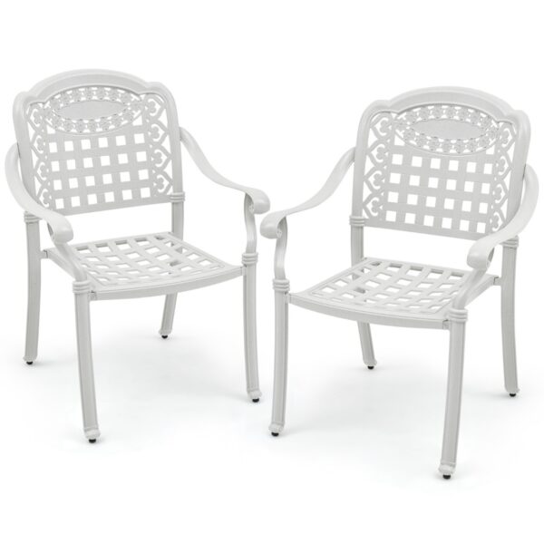 Livsk Set Van 2 Terrasstoelen Van Gegoten Aluminium Stapelbare Eetstoelen Voor Buiten Met Armleuningen Terrasstoelen Voor Balkon Tuin Binnenplaats 1.jpg