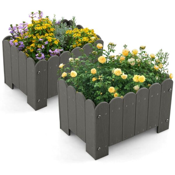 Livsk 2 Stuks Plantenbak Weerbestendig Hdpe Tuinbloembak Rechthoekig Met Afvoergaten Plantenbak Bloembak 45 X 32 X 30 Cm Grijs 1.jpg