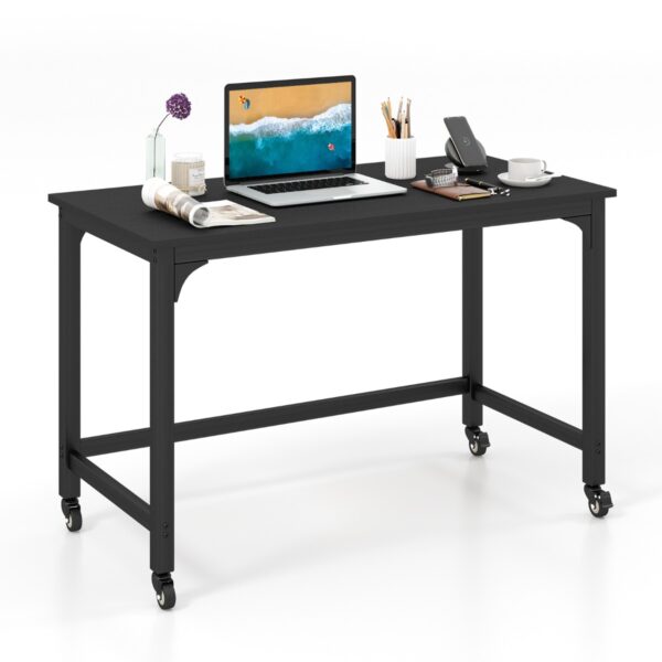 Livsk 120 Cm Rollend Computerbureau Studiebureau Met Metalen Frame Verplaatsbaar Bureau Eenvoudige Stijl Werktafel Voor Studeerkamer 1.jpg