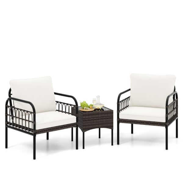 Livsk 3 Delige Rieten Meubelset Buitenmeubelset Gestoffeerde Stoelen Salontafel Van Gehard Glas Moderne Rotan Fauteuils Voor Terras Tuin 1.jpg