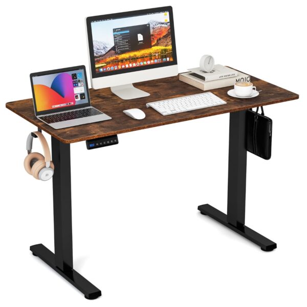 Livsk In Hoogte Verstelbaar Bureau 120 X 60 Cm Elektrisch Sta Bureau Met 2 Haken En Kabelmanagement Sta Zittafel Met Geheugenfunctie 1.jpg