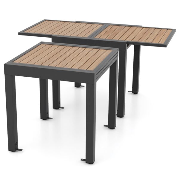 Livsk 80 160 Cm Uitschuifbare Terrastafel Aluminium Buitentafel Voor 4 6 Personen L Vormige Beugels Voor Bevestiging Inbegrepen 1.jpg