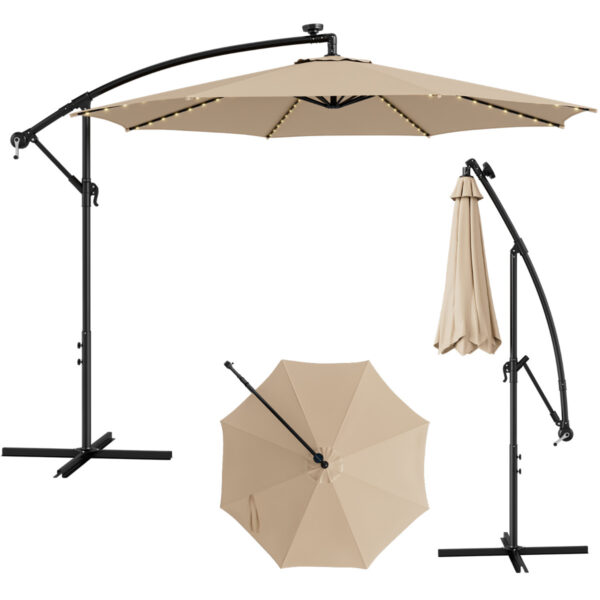 Livsk Parasol Diameter 300 Cm Led Zonnescherm Tuinparasol Marktparasol Met Zwengel Beigebruinnavyblauwrood 1.jpg