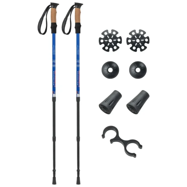 1 paar wandelstokken aluminium wandelstok opvouwbare alpiniststok schokbestendig verstelbare lengtes 65 135cm blauw 2