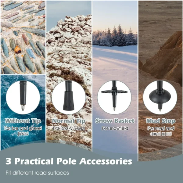 1 paar wandelstokken aluminium wandelstok opvouwbare alpiniststok schokbestendig verstelbare lengtes 65 135cm zilver 6