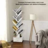 10 lagen boom boekenplank met lade vrijstaande boekenkast voor woonkamer studeerkamer wit 5