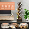 10 tier boom boekenkast met lade voor slaapkamer / woonkamer rustiek bruin 4