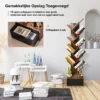 10 tier boom boekenkast met lade voor slaapkamer / woonkamer rustiek bruin 6
