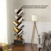 10 tier boom boekenkast met lade voor slaapkamer / woonkamer rustiek bruin 7