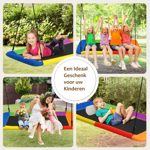100 180cm boomschommel schommel voor kinderen nestschommel boomschommel met verstelbare touwen kleurrijk 4