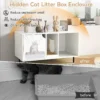 100 cm kattenbakmeubel verwijderbare krabpaal binnenkattenmeubel met 2 compartimenten modern houten meubel voor katten 5