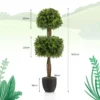 100 cm kunstmatige buxus vormboom 2 bal nep buxus plant cement gevulde plastic pot uv bestendig voor veranda huis 2