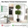 100 cm kunstmatige buxus vormboom 2 bal nep buxus plant cement gevulde plastic pot uv bestendig voor veranda huis 3