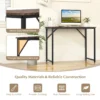 100 x 50 x 77 cm bureau kleine computertafel vergadertafel studietafel werktafel pc tafel metalen frame voor thuiskantoor werkkamer bruin 3