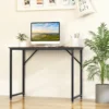 100 x 50 x 77 cm bureau kleine computertafel vergadertafel studietafel werktafel pc tafel metalen frame voor thuiskantoor werkkamer bruin 7
