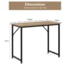 100 x 50 x 77 cm bureau kleine computertafel vergadertafel studietafel werktafel pc tafel metalen frame voor thuiskantoor werkkamer natuur 2