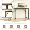 100 x 50 x 77 cm bureau kleine computertafel vergadertafel studietafel werktafel pc tafel metalen frame voor thuiskantoor werkkamer natuur 3