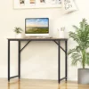 100 x 50 x 77 cm bureau kleine computertafel vergadertafel studietafel werktafel pc tafel metalen frame voor thuiskantoor werkkamer natuur 7