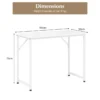 100 x 50 x 77 cm bureau kleine computertafel vergadertafel studietafel werktafel pc tafel metalen frame voor thuiskantoor werkkamer wit 2