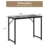 100 x 50 x 77 cm bureau kleine computertafel vergadertafel studietafel werktafel pc tafel metalen frame voor thuiskantoor werkkamer zwart 2