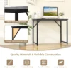 100 x 50 x 77 cm bureau kleine computertafel vergadertafel studietafel werktafel pc tafel metalen frame voor thuiskantoor werkkamer zwart 3