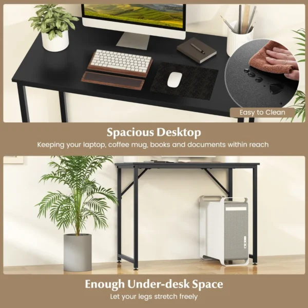 100 x 50 x 77 cm bureau kleine computertafel vergadertafel studietafel werktafel pc tafel metalen frame voor thuiskantoor werkkamer zwart 6