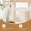 104 cm krabpaal met kattenmand kattenboom met zitstang en platform bed bal sisal krabzuilen kattenkrabpaal beige + natuur 6