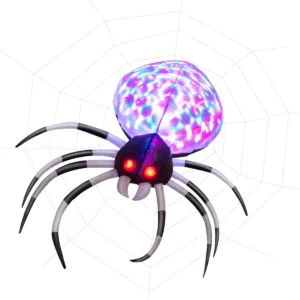 105 cm brede opblaasbare halloween spin met veelkleurige verlichting en blazers spindecoratie voor binnen en buiten 1