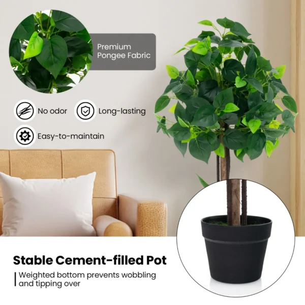 114 cm kunsthortensiaboom namaak zijden boom in pot met echt houten stam realistische bladeren wijnranken namaak kamerplant 3