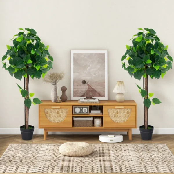 114 cm kunsthortensiaboom namaak zijden boom in pot met echt houten stam realistische bladeren wijnranken namaak kamerplant 7