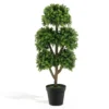 115 cm kunstmatige buxus vormboom met 5 ballen nep buxus plant met cement gevulde pot voor thuis of op kantoor decoratie 1