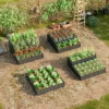 118 x 118 x 61 cm stevige metalen verhoogde plantenbak met 3 niveaus tuinbed met open bodem voor het kweken van groenten fruit 6