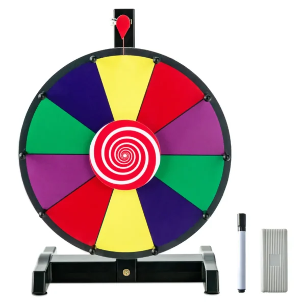 12 inch gelukswiel om te draaien incl. gum en markeerstift draaiwiel lucky wheel voor loterijspelletjes en woordspelletjes 1